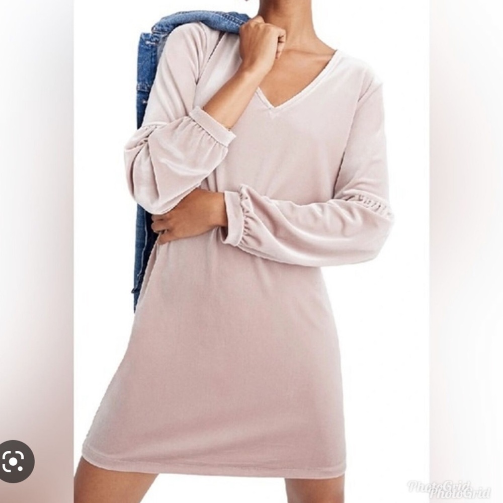 Madewell velvet dress balloon sleeves style K4333 large